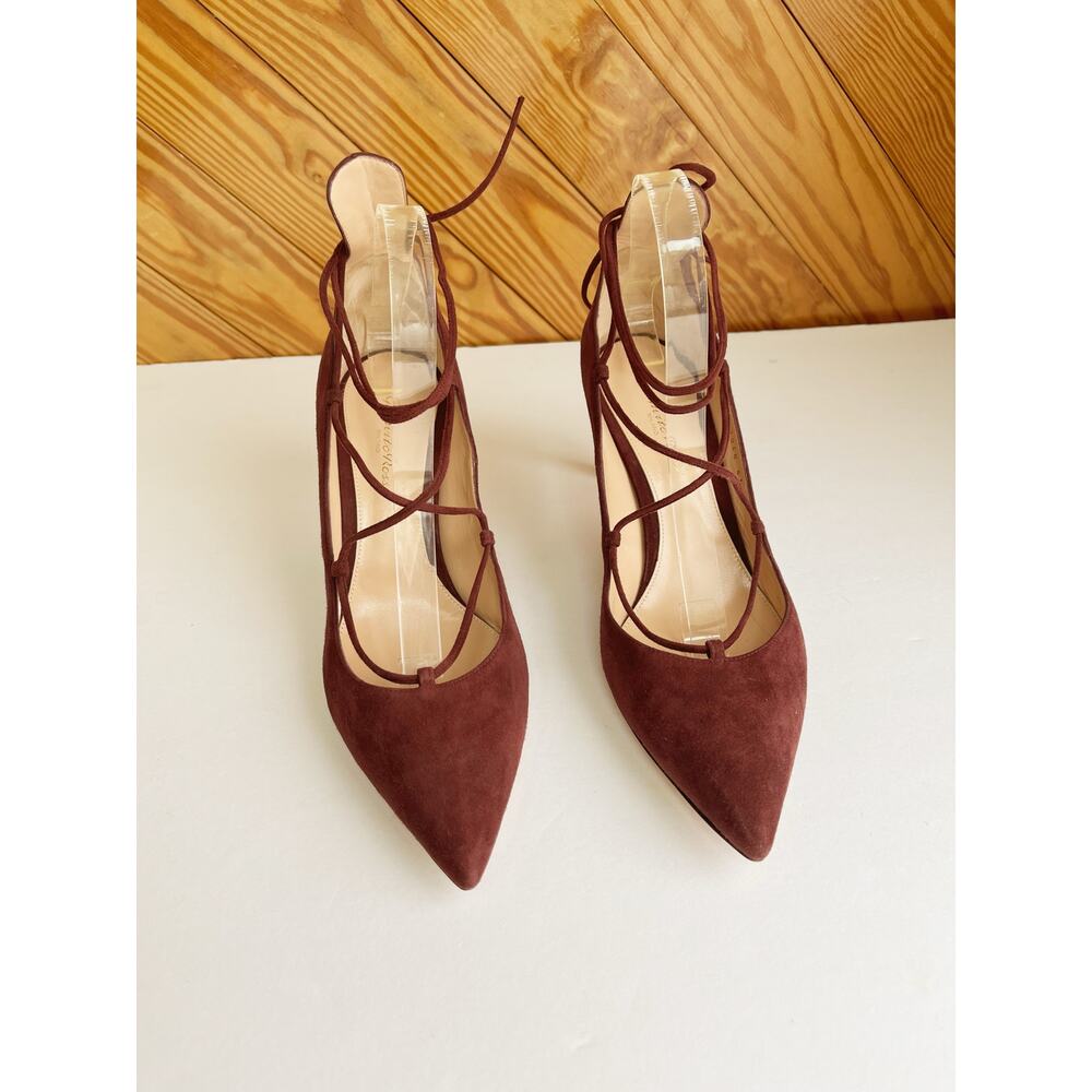 Gianvitto Rossi Femi 100mm Lace Up Suede Heels EU 41 - Picture 3 of 7